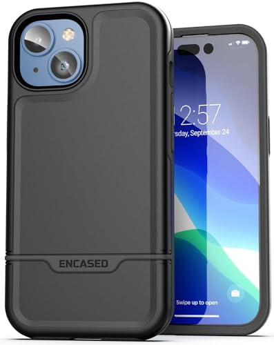 ENCASED Shockproof Case Compatible with iPhone 16 - Ultra Protective Heavy Duty Magnetic Phone Cover, Rebel Series (Black, iPhone 15 Plus) - color: Black, size: iPhone 15 Plus