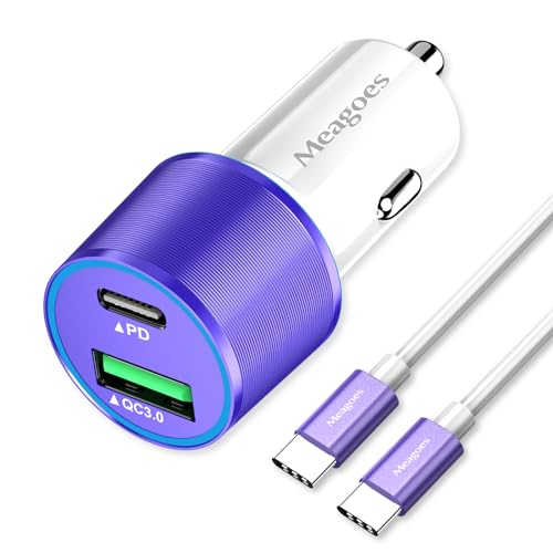 67.5W Purple Car Charger USB C Super Fast for iPhone 18 Pro Max/17/Android - color: Purple, size: 3.3 ft