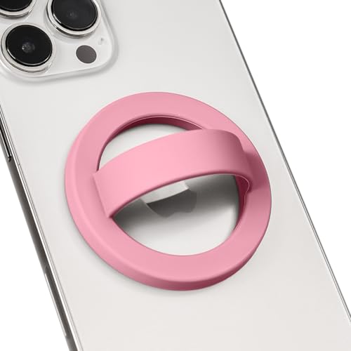 Magnetic Silicone Phone Grip,Comfy Finger Loop Grip Phone Holder,Strong Grip,Comfortable,Easy to Install and Remove,Compatible with Magsafe for iPhone 16/15/14/13/12 Series (Lady Pink) - color: Lady Pink