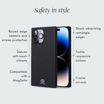 COCOMII Rectangle for iPhone 14/iPhone 13 Case, Matte Black Silicone | Compatible with MagSafe Wireless Charging, Shockproof 10ft Drop Protection, Camera & Screen Protection, Premium Glossy Finish - color: Matte Black Silicone, size: iPhone 14/iPhone 13 (