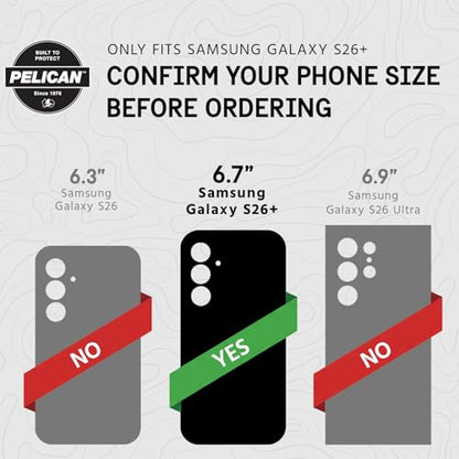 Pelican Voyager Samsung Galaxy S26 Plus Case - Rugged Phone Case - Black | Magnetic & Wireless Charging Case with 24ft Military-Grade Drop Protection & Belt Clip Holster for Samsung Galaxy S26 Plus - color: Voyager Black, size: Samsung Galaxy S26 Plus