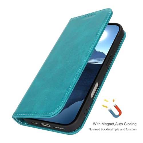 Wallet Case for iPhone 16,Premium PU Leather Flip Folio Case with Card Slot,Stand Holder and Magnetic Closure TPU Shockproof Interior Protective Case,6.1 Inch,Sky Blue | Premium PU Leather, Flip Folio Purse Case, with Card Slot, Stand Holder,Magnetic Clos