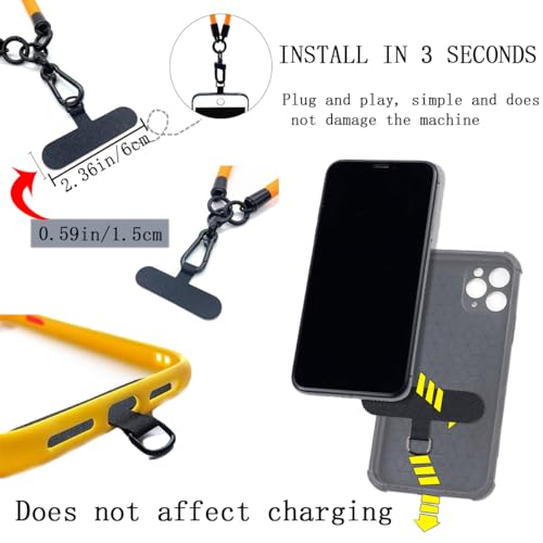 20 PCS Phone Tether Tab Universal Cell Safety Tether Connector Lanyard Replacement Part Crossbody Multifuctional Phone Lanyard Patch Pad for Most Smartphones Without Adhesive (Black, White