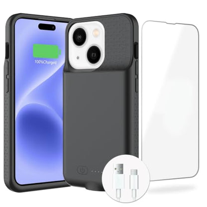 BOPPS Battery Case for iPhone 15/15 Pro, [2026 Upgraded] Slim 8500mAh Portable Protective Chargier Case with Carplay Compatible for iPhone 15，15 Pro Charging Case，Black - size: iPhone 15/15 Pro