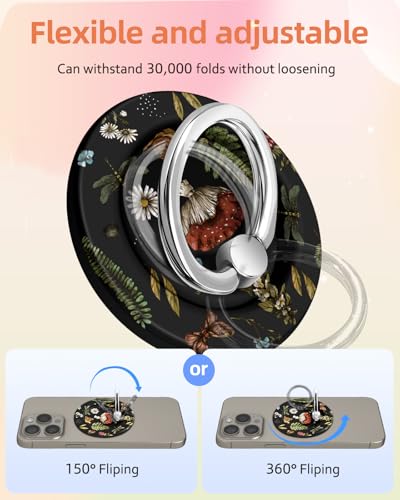 Lotadilo Magnetic Phone Ring Holder, Cute Phone Grip Stand, Mushroom - color: Mushroom