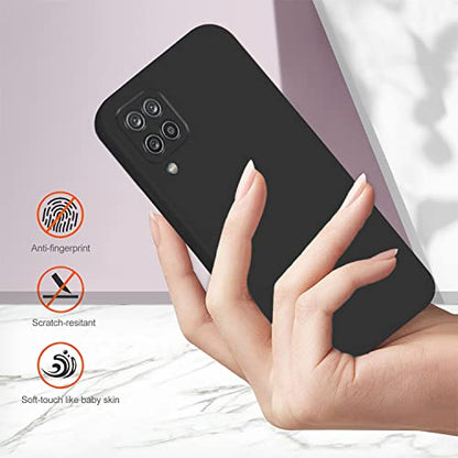 Soft Silicone Protective Case for Samsung A42 5G (Black) | Matte Soft Touch for Samsung Galaxy A42 5G Phone Case Silicone Slim Cute Anti-Fingerprint Elegant Cover Shockproof Aesthetic - color: Black