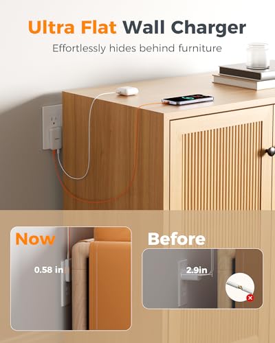 USB C Wall Charger Block PD 65W, TESSAN Flat Fast Phone Charger Foldable - size: 2 USB-C, PD 65 W