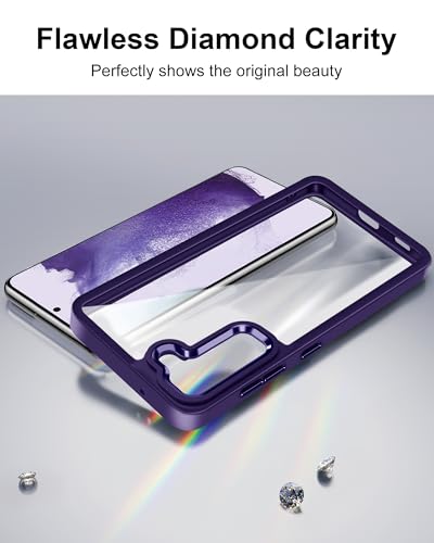 HOOMIL Case for Samsung Galaxy S22 (ONLY, Not Fit Plus, Ultra), Non-Yellowing, Drop Protection, Anti-Scratch Transparent Hard Back Phone Cover - Dark Purple - color: Dark Purple, size: Samsung Galaxy S22