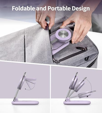 Mukiya 3 in 1 Magnetic Wireless Charging Station for Apple Devices - color: Purple