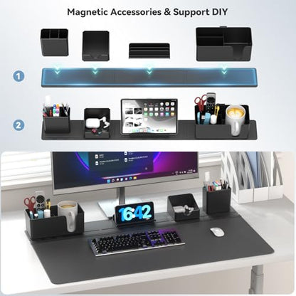 KDD Mouse Pad - Desk Mat with Foldable Phone Holder - Gaming Mousepad with Ultra-Smooth Surface, Non-Slip Base - Keyboard Mat for Home Office Gamer Accessories - size: 27.5" x 11.8"