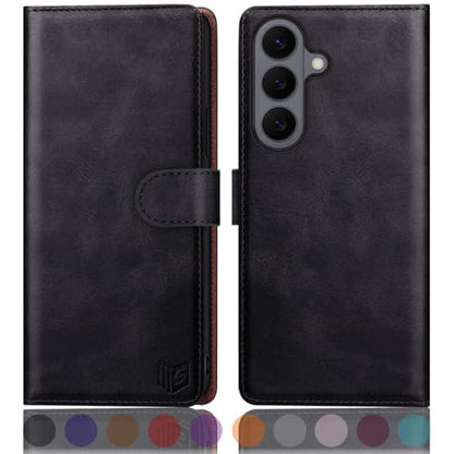 SUANPOT Compatible with Samsung Galaxy S26 Plus Wallet case with RFID Blocking Credit Card Holder,Flip Book PU Leather Protective Cover Women Men for Samsung S26 Plus Phone case Black - color: Black, size: Samsung Galaxy S26 Plus