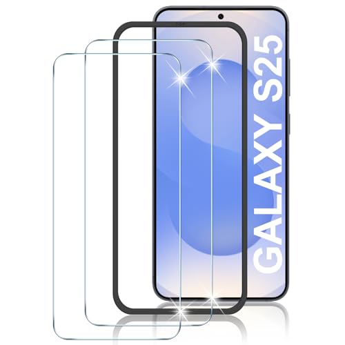 LYWHL 2-Pack Samsung Galaxy S25 Screen Protector, Tempered Glass for S25 with Alignment Frame, Sensitive Touch & Fingerprint Unlock, Anti-Scratch Case Friendly Bubble Free Easy Install HD Clear - size: Samsung Galaxy S25