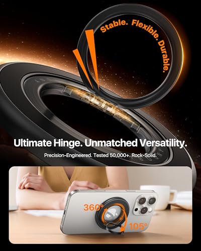 andobil 2026 3rd Gen Stability Magnetic Phone Ring Grip for MagSafe, Black - color: Black