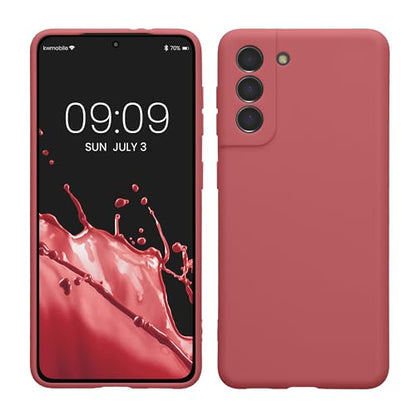 kwmobile Case Compatible with Samsung Galaxy S21 Case - Protective Slim TPU Phone Cover - Soft Matte Finish - Dark Rose - color: Dark Rose, size: Galaxy S21