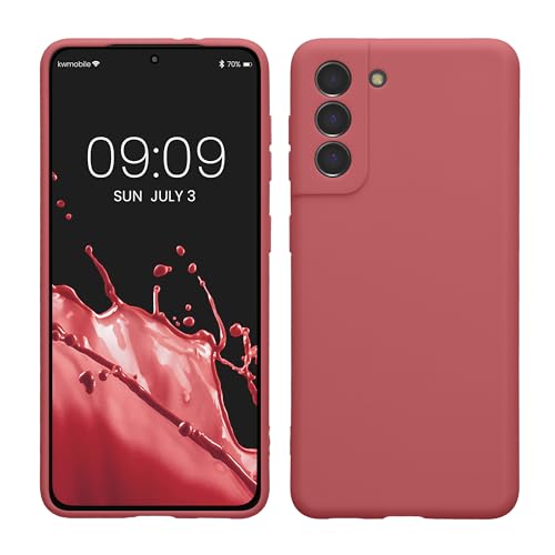 kwmobile Case Compatible with Samsung Galaxy S21 Case - Protective Slim TPU Phone Cover - Soft Matte Finish - Dark Rose - color: Dark Rose, size: Galaxy S21