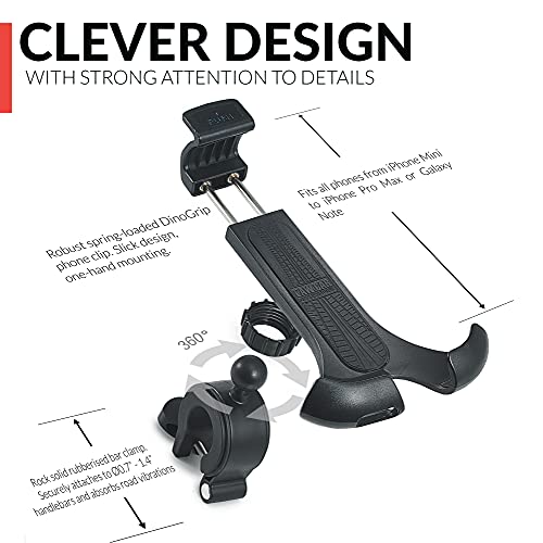 New 2026 Bicycle & Motorcycle Phone Mount - The Most Secure One-Handed Bike Phone Holder for iPhone, Samsung or Any Smartphone. Stress-Resistant and Highly Adjustable. +100 to Safeness & Comfort
