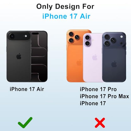 Belt Clip Holster Compatible with iPhone 17 Air Defender Case with 360° Rotating Stand - Heavy Duty Protection Anti-Drop Shockproof, Black - size: iPhone 17 Air