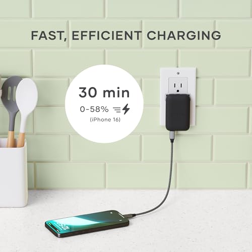 Satechi OntheGo 67W GaN Wall Charger, PD 3.0 + PPS, Dual USB-C Ports, Black - color: Black