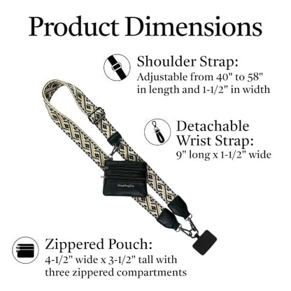 Save the Girls Clip & Go Phone Lanyard with Wallet Pouch, Green/Purple - color: Green/Purple