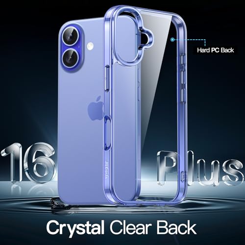 JETech Case ONLY for iPhone 16 Plus 6.7-Inch, Non-Yellowing Shockproof Phone Bumper Cover, Anti-Scratch Clear Back (Ultramarine) - color: Ultramarine, size: iPhone 16 Plus