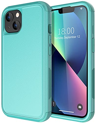 Diverbox for iPhone 13 Case [Shockproof] [Dropproof] [Dust-Proof],Heavy Duty Protection Phone Case Cover for Apple iPhone 13 (Teal) - color: 13-Teal