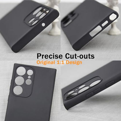 TENOC Phone Case for Samsung Galaxy S24 Ultra, Black Case Anti-Fingerprint Protective Bumper Matte Cover - color: Black Matte, size: S24 Ultra