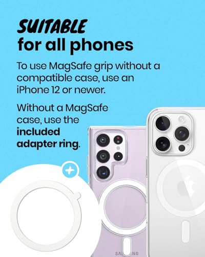 On The Grip Magnetic Silicone Suction Cup Phone Mount with Hands-Free Stand - Perfect for Selfies, Videos, Durable, Secure Grip, One-Touch Holding, Lightweight, Sleek Design (Purple)