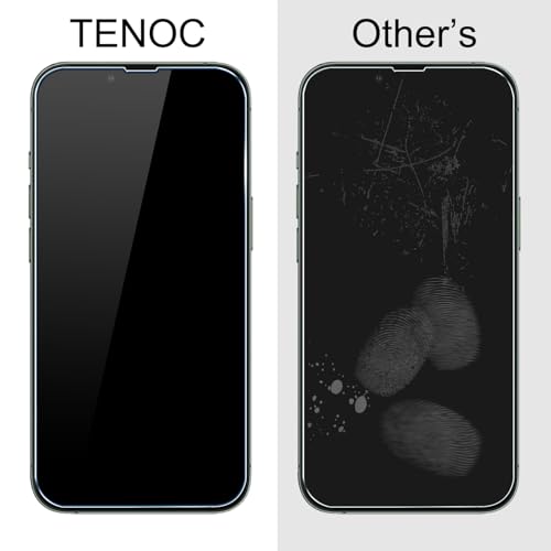 TENOC Screen Protector for iPhone 13 & iPhone 13 Pro & iPhone 14 & iPhone 16e & iPhone 17e, 5-Pack Clear 9H Tempered Glass Film Cover Sensor Protection Case Friendly for 6.1 inch