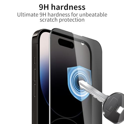 3 Pack Privacy Screen Protector for iPhone 14 Pro Max with 3 Pack Camera Lens Protector, 9H Hardness Double Shatterproof Anti-Spy Tempered Glass Film, Easy Installation - size: Phone 14 Pro Max