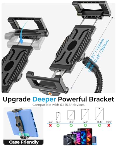 Metal Wheelchair & Stroller Tablet Holder for 6.1"-15.6" Devices