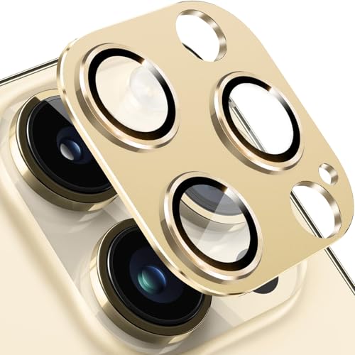 for iPhone 13 Pro and iPhone 13 Pro Max Camera Lens Protector, Anti-Scratch Tempered Glass Camera Screen Protector Shockproof Full Protective Camera Cover Case Friendly Lens Cover-Gold - color: Gold Glossy, size: for iPhone 13 Pro / 13 Pro Max