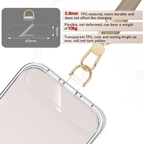 UKON Cell Phone Lanyard,Crossbody Lanyard and Wrist Strap Premium Metal Buckle Phone Charms with 2 X Strap Patch Compatible with All Smartphone(Khaki) - color: Khaki