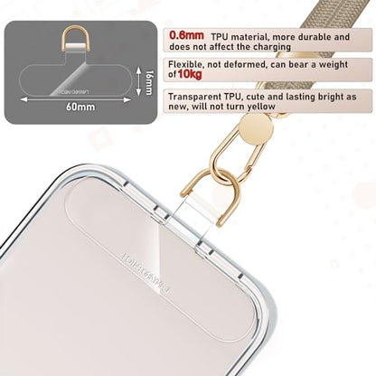 UKON Cell Phone Lanyard,Crossbody Lanyard and Wrist Strap Premium Metal Buckle Phone Charms with 2 X Strap Patch Compatible with All Smartphone(Khaki) - color: Khaki