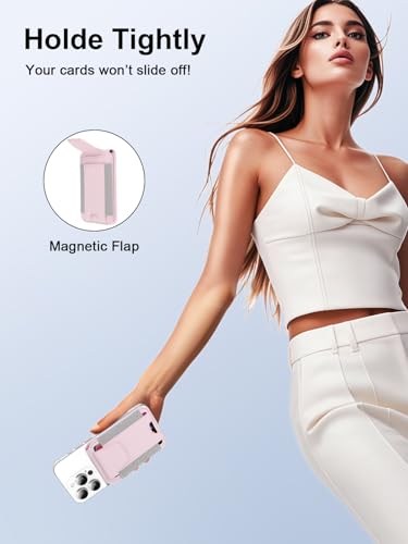 for MagSafe Wallet Works with Apple Find My, Strongest Magnetic Wallet - color: Pink