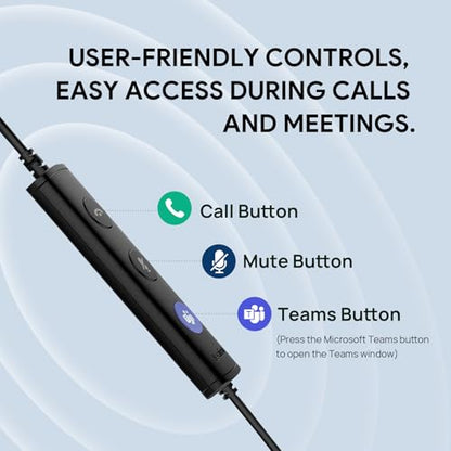 Yealink UH34 Lite Wired Headset,USB-A, Noise Canceling Mic,in-Line Controls - size: Stereo