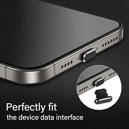 Weewooday4 Anti Dust Plugs, Protects Charging Ports, Compatible with iPhone 11, 12, Pro, Max/X/XS/XR, 7, 8 Plus, iPad Mini/Air (Black, 4 Pieces)