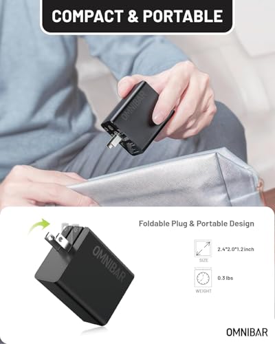 65W USB C Charger Block, 3-Port GaN Fast Wall Charger, Black - color: Black