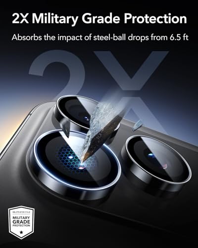 ESR for iPhone 17 Pro Max/17 Pro Camera Lens Protector, 1 Pack, Black - color: Black