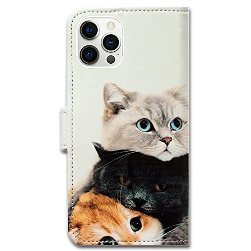 Bcov Case for iPhone 14 Pro, Cute Brown Cat Leather Flip Phone Case Wallet Cover with Card Slot Holder Kickstand for iPhone 14 Pro - color: Cute Brown Cat