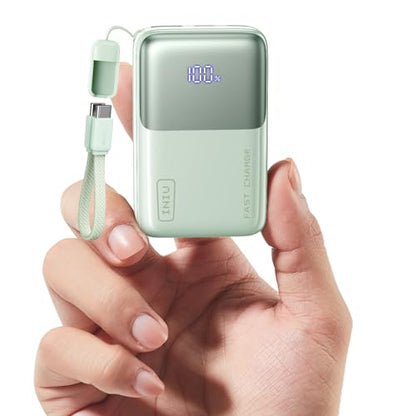 INIU Mini Portable Charger, Small 10000mAh 45W Fast Charging Power Bank - color: Light Green