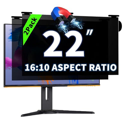 2 Pack Magnetic Hanging Computer Privacy Screen 22'' for 16:10 Aspect Ratio - color: 2 Pack Magnetic Hanging 22 Inch for 16:9