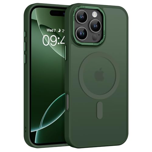 BENTOBEN Magnetic for iPhone 16 Pro Max Case,(Compatible with MagSafe) (Military Grade Drop Protection) Slim Translucent Matte Shockproof with Anti-Fingerprint Phone Case 6.9",Green - color: Green
