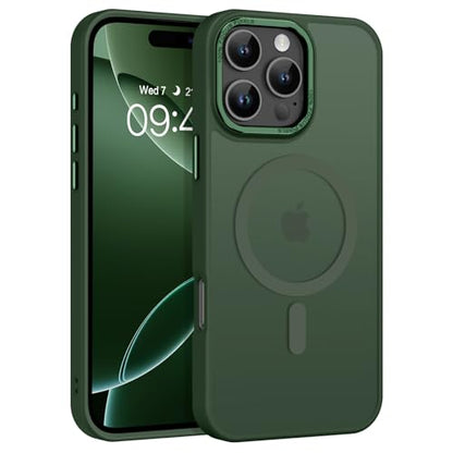 BENTOBEN Magnetic for iPhone 16 Pro Max Case,(Compatible with MagSafe) (Military Grade Drop Protection) Slim Translucent Matte Shockproof with Anti-Fingerprint Phone Case 6.9",Green - color: Green
