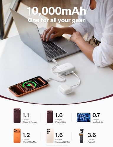 TORRAS Mini Power Bank for iPhone 18 Pro Max, 45W 10000mAh Portable Charger - color: WHITE