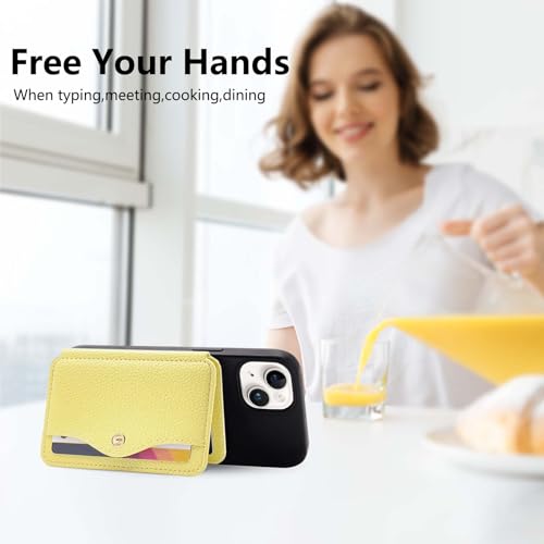 M-Plateau Phone Wallet Stick on for Cases, Sticky Wallet for Back of Phone - color: Yellow
