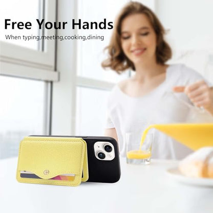 M-Plateau Phone Wallet Stick on for Cases, Sticky Wallet for Back of Phone - color: Yellow