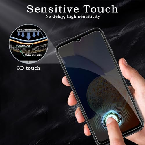 [2+2 Pack] Privacy Screen Protector for Samsung Galaxy A14 5G, Anti-Spy Shatterproof Tempered Glass with Camera Lens Tempered Glass 9H Hardness Bubble Free Anti-Glare Case Friendly