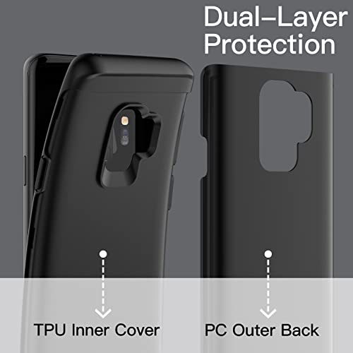 JETech Heavy Duty Case for Samsung Galaxy S9, Black | Dual-Layer Protection, Shock-Absorbing Design