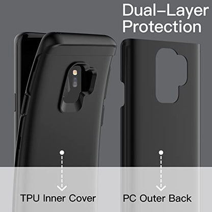 JETech Heavy Duty Case for Samsung Galaxy S9, Black | Dual-Layer Protection, Shock-Absorbing Design