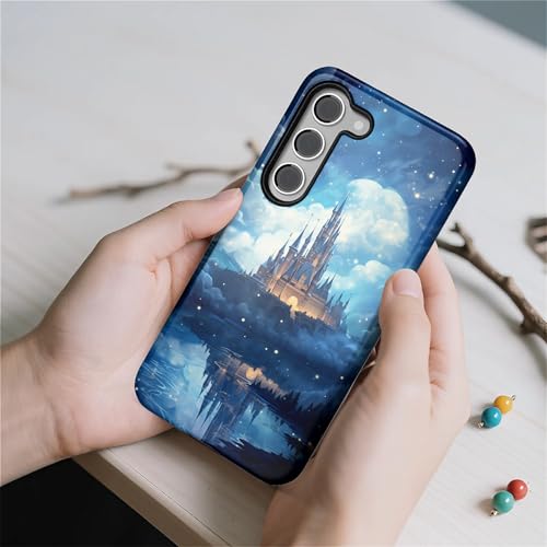 CARLOCA Case for Samsung Galaxy S23 FE,Blue Castle Design- Hybrid Dual Protection Soft TPU + Hard PC, Shockproof & Anti-Scratch Cover Men Women Stylish Protective Phone Case - color: Blue Castle, size: Galaxy S23 FE